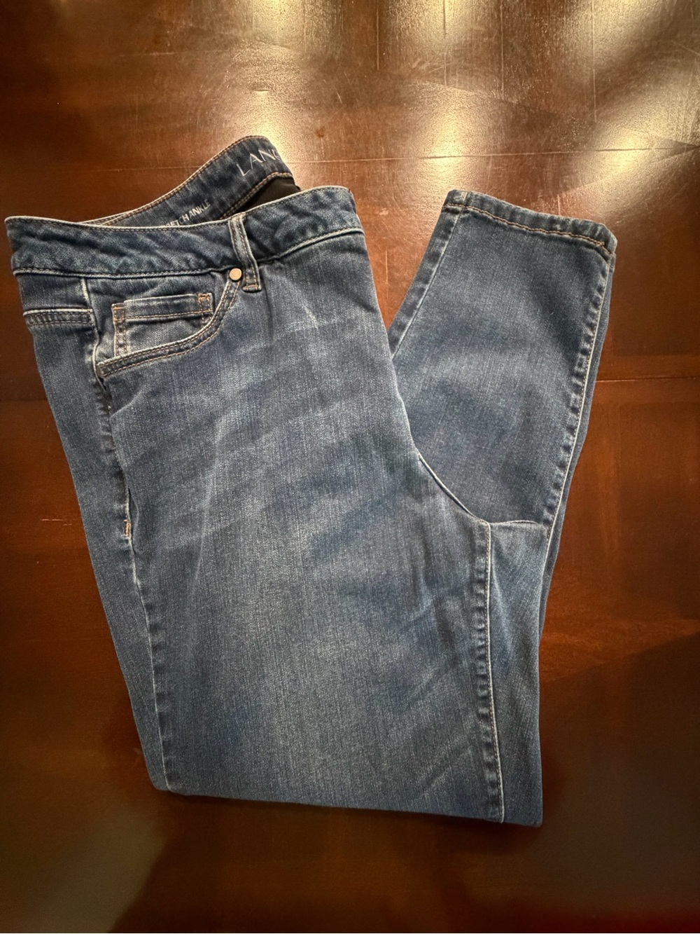 Lane Bryant Skinny Leg Jeans in Medium-Dark Blue Denim